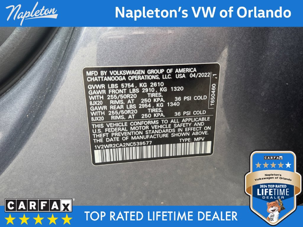 Used 2022 Volkswagen Atlas SE FWD image 36
