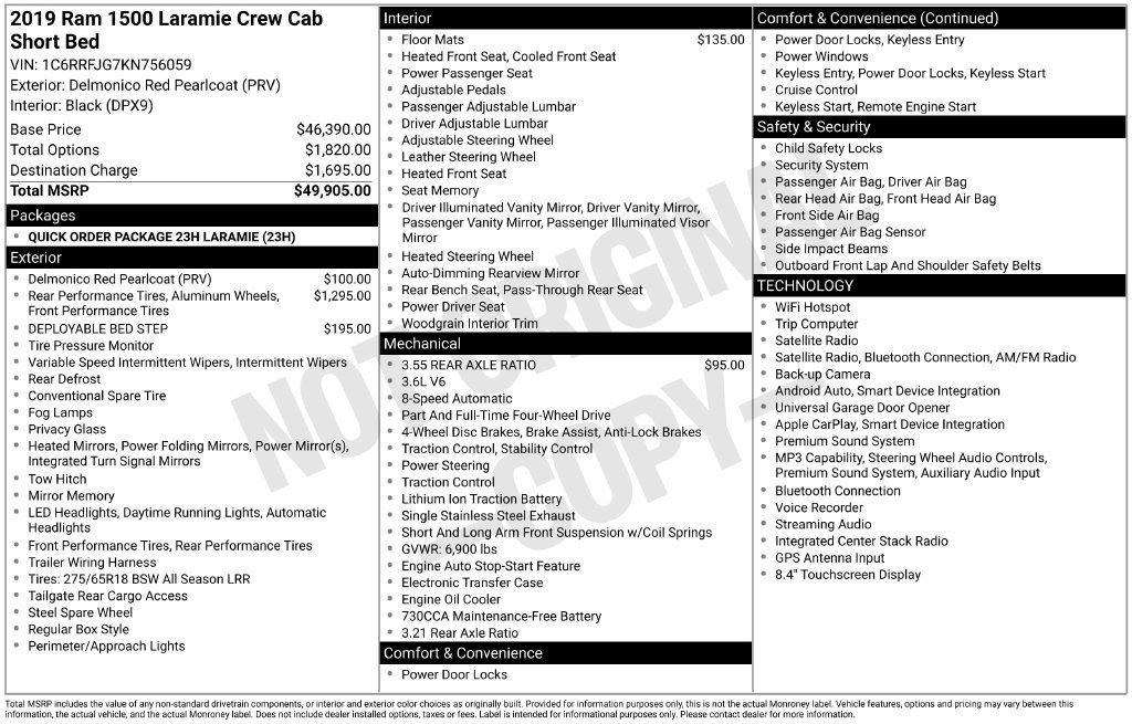 Used 2019 RAM 1500 Laramie AWD/4WD image 3