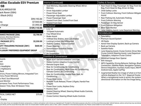 Used 2024 Cadillac Escalade ESV Premium Luxury w/ Performance Package AWD/4WD image 21