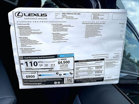 New 2026 Lexus RZ 450e AWD image 13