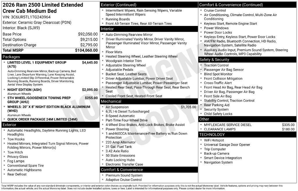 New 2026 RAM 2500 Limited AWD/4WD image 5