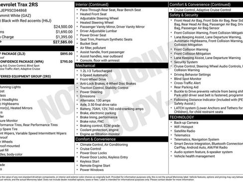 Used 2025 Chevrolet Trax RS w/ Sunroof Package FWD image 25