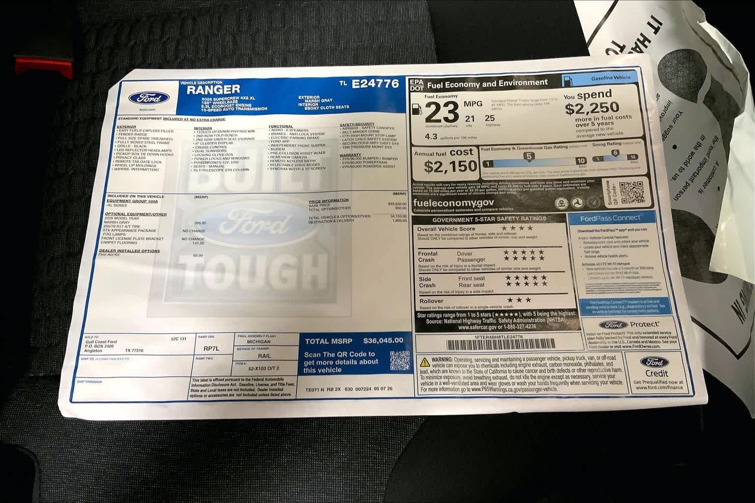 New 2026 Ford Ranger XL RWD image 21