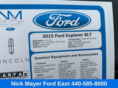 Used 2015 Ford Explorer XLT w/ Equipment Group 201A image 27