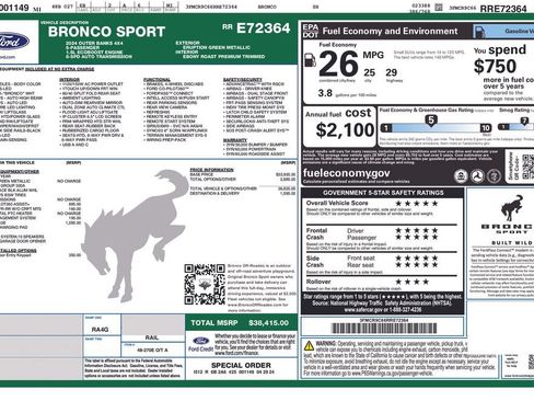 Used 2024 Ford Bronco Sport Outer Banks w/ Tech Package AWD/4WD image 25