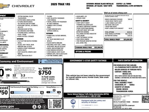 Used 2025 Chevrolet Trax RS w/ Driver Confidence Package FWD image 5