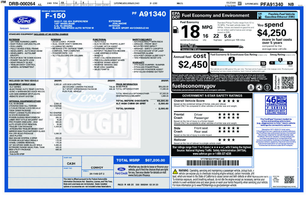 Used 2023 Ford F150 XLT w/ Equipment Group 302A High AWD/4WD image 83