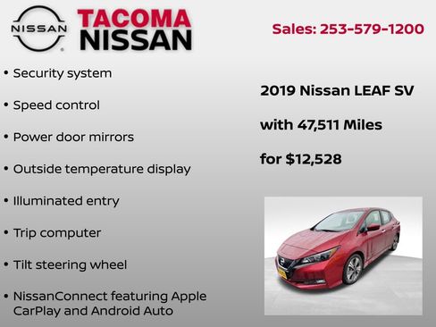 Used 2019 Nissan Leaf SV image 8