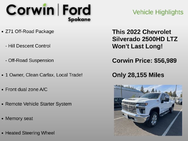 Used 2022 Chevrolet Silverado 2500 LTZ w/ Z71 Off-Road Package AWD/4WD image 6