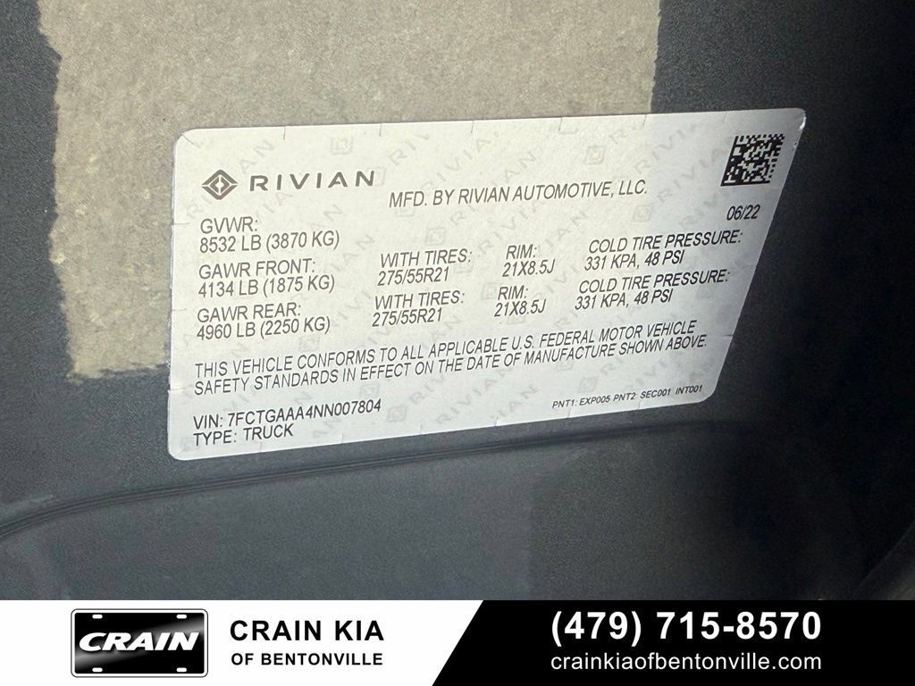 Used 2022 Rivian R1T Adventure AWD/4WD image 32