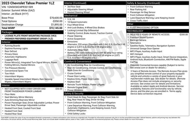 Used 2023 Chevrolet Tahoe Premier AWD/4WD image 68