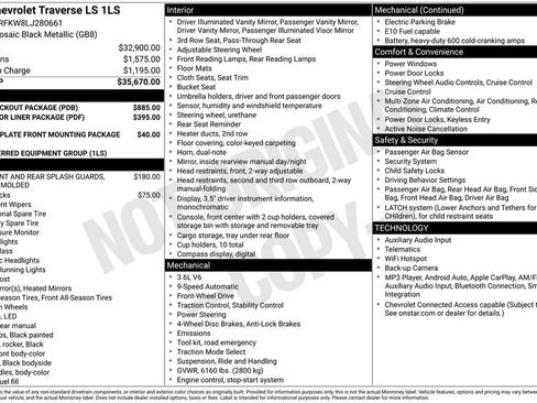 Used 2020 Chevrolet Traverse LS w/ LPO, Blackout Package FWD image 2