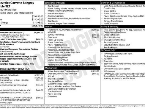 Used 2022 Chevrolet Corvette Stingray Premium Conv w/ Z51 Performance Package RWD image 3