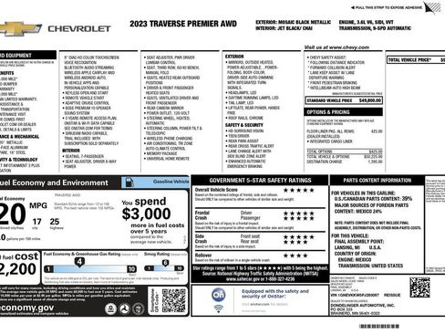 Used 2023 Chevrolet Traverse Premier w/ LPO, Floor Liner Package image 3