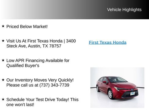 Used 2024 Toyota Corolla LE FWD image 9