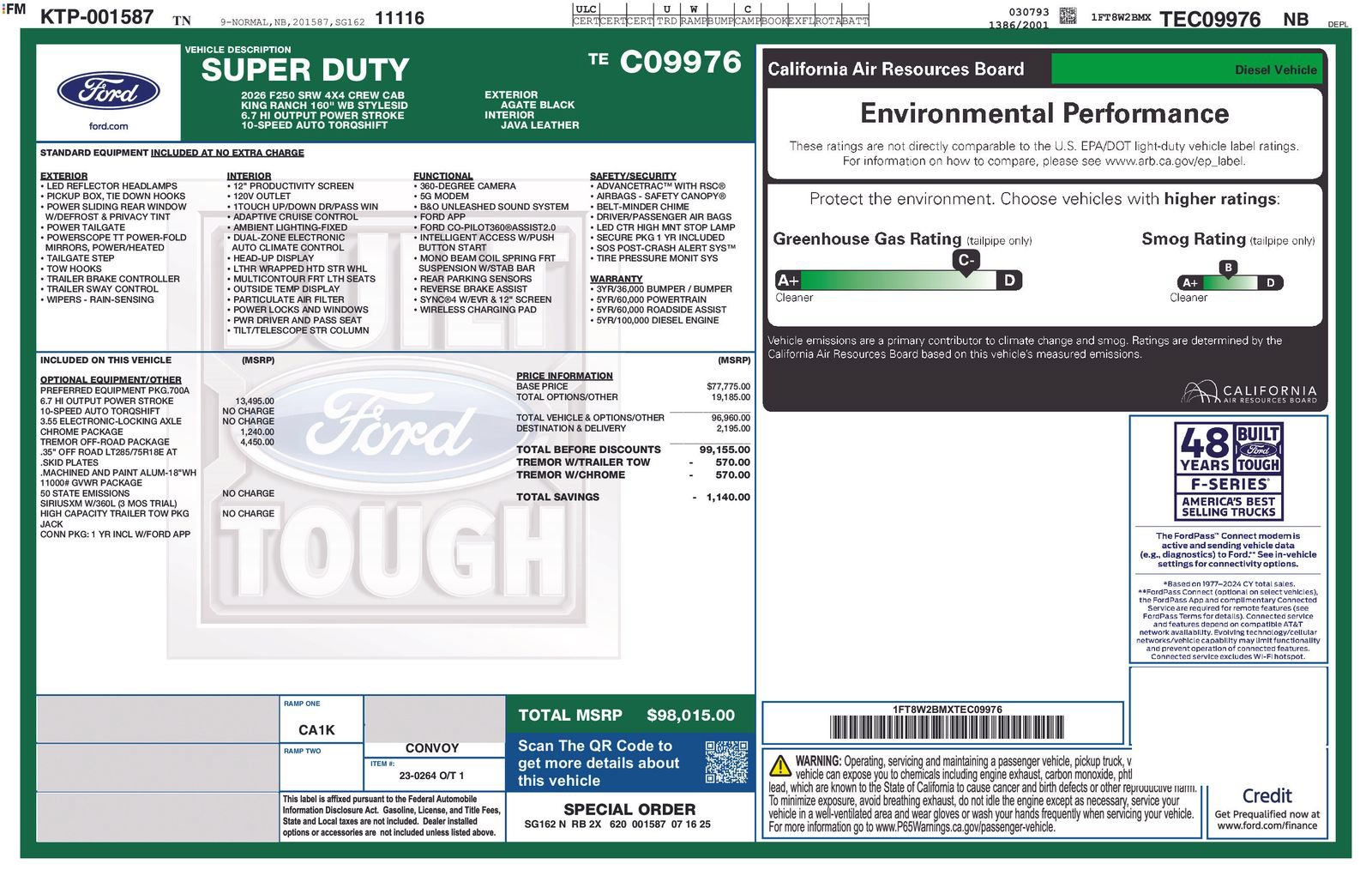 Used 2026 Ford F250 King Ranch w/ Tremor Off-Road Package AWD/4WD image 15