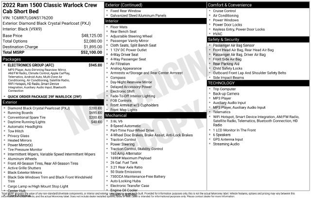 Used 2022 RAM 1500 Warlock w/ Electronics Group AWD/4WD image 6