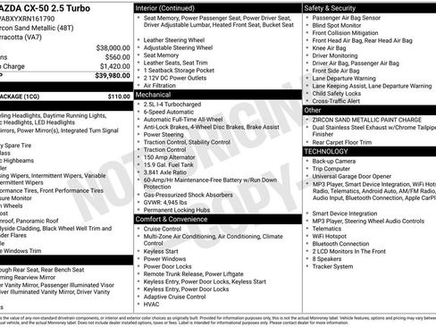 Used 2024 MAZDA CX-50 AWD 2.5 Turbo w/ Cargo Package image 3