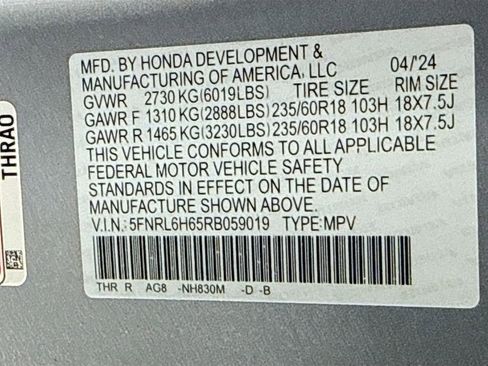 Certified 2024 Honda Odyssey EX-L image 34