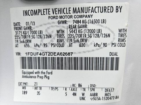 Used 2013 Ford F450 XLT w/ Ambulance Preparation Pkg RWD image 78