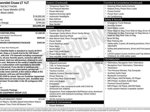 Used 2012 Chevrolet Cruze LT w/ All-Star Edition FWD image 35
