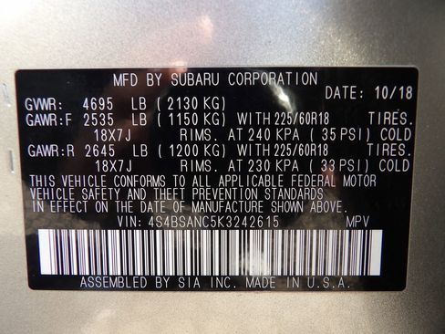 Used 2019 Subaru Outback 2.5i Limited w/ Popular Package #2 image 37