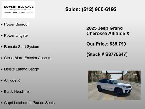 New 2025 Jeep Grand Cherokee Altitude RWD image 18