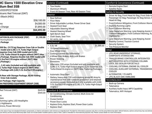 Used 2023 GMC Sierra 1500 Elevation w/ LPO, Elevation Black Package AWD/4WD image 45