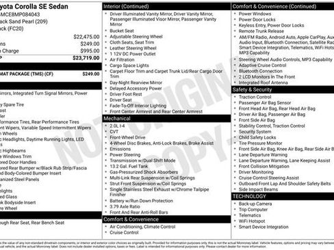 Used 2021 Toyota Corolla SE w/ Carpet Mat Package (TMS) FWD image 36