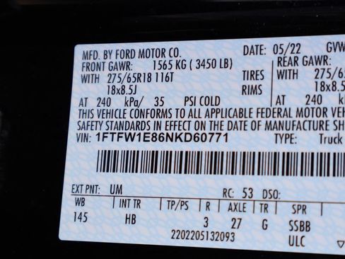 Certified 2022 Ford F150 Lariat w/ Equipment Group 501A Mid AWD/4WD image 39