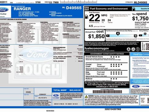 Used 2021 Ford Ranger XLT w/ Equipment Group 301A Mid image 4