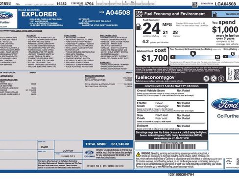 Used 2020 Ford Explorer Limited w/ Class III Trailer Tow Package RWD image 34