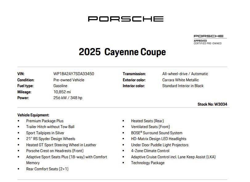 Certified 2025 Porsche Cayenne Coupe AWD/4WD image 7