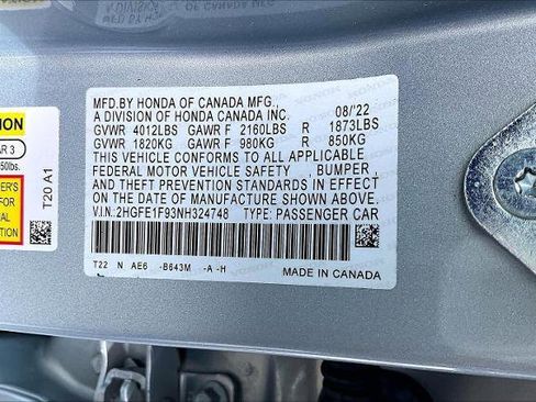 Used 2022 Honda Civic Touring image 19