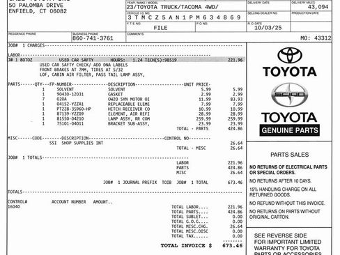 Used 2023 Toyota Tacoma TRD Off-Road w/ Technology Package image 10