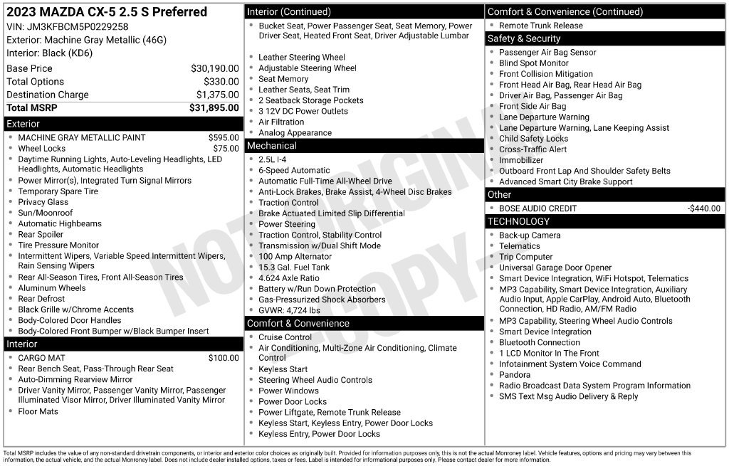 Certified 2023 MAZDA CX-5 AWD 2.5 S image 5