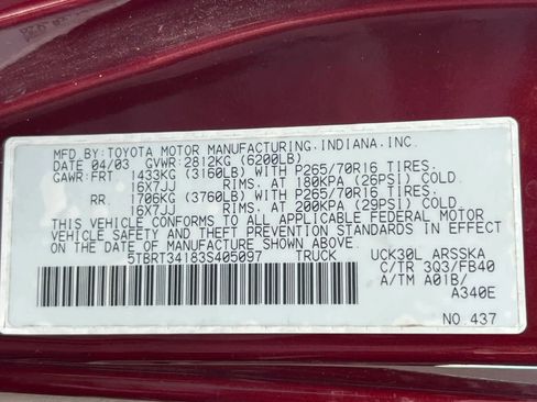 Used 2003 Toyota Tundra SR5 w/ SR5 Extra Value Pkg RWD image 48