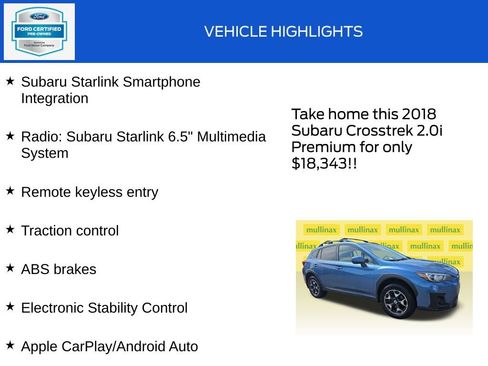 Used 2018 Subaru Crosstrek 2.0i Premium w/ Popular Package #2 AWD/4WD image 18