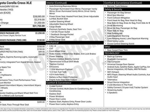Certified 2024 Toyota Corolla Cross XLE w/ Convenience Package FWD image 34