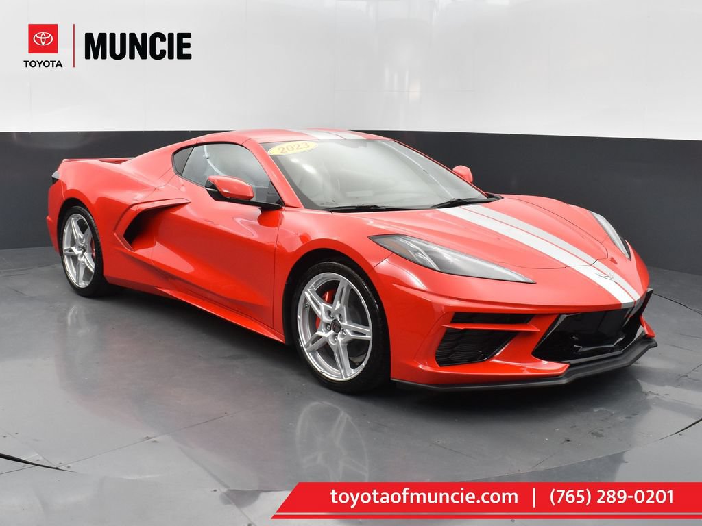 Used 2023 Chevrolet Corvette Stingray Coupe w/ Chrome Exterior Badge Package RWD image 1