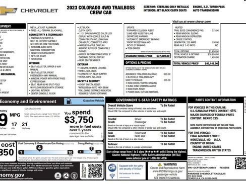 Used 2023 Chevrolet Colorado Trail Boss w/ Advanced Trailering Package AWD/4WD image 13