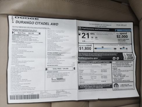 Used 2019 Dodge Durango Citadel w/ Technology Group image 59