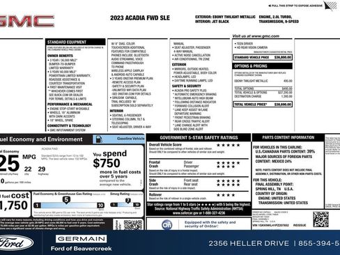 Used 2023 GMC Acadia SLE image 28