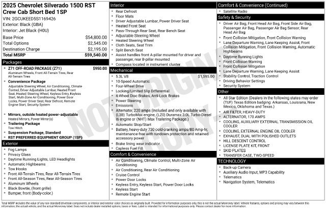 Certified 2025 Chevrolet Silverado 1500 RST w/ Z71 Off-Road Package AWD/4WD image 32