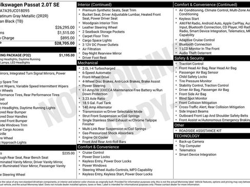 Used 2018 Volkswagen Passat 2.0T SE w/ SE Lighting Package FWD image 5
