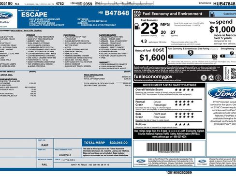 Used 2017 Ford Escape Titanium AWD/4WD image 1