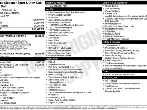 New 2025 Jeep Gladiator Sport image 5