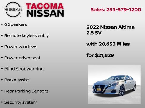 Used 2022 Nissan Altima 2.5 SV image 12