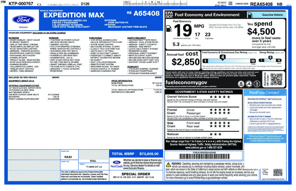 Used 2024 Ford Expedition Max Limited RWD image 2