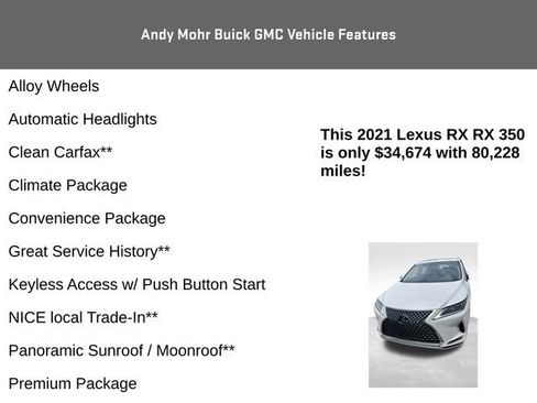 Used 2021 Lexus RX 350 AWD w/ Premium Package image 8